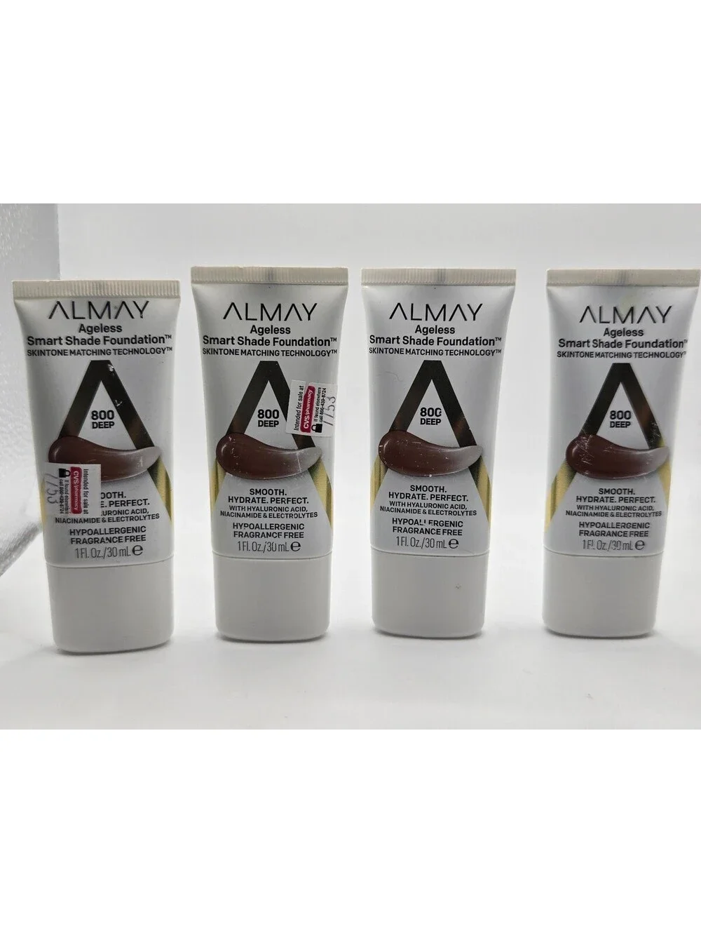 Almay Ageless Smart Shade Foundation 800 Deep - 4 Tubes, 1 Fl Oz Each